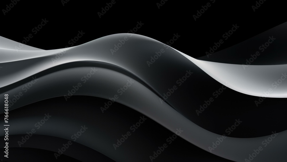 Aufkleber a black and white image of a wavy pattern. generative ai.