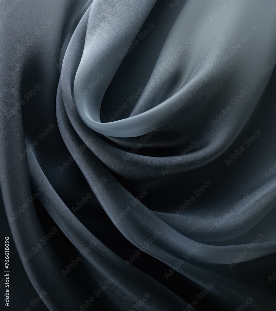 Poster a close up of a black and gray fabric with some folds. generative ai.