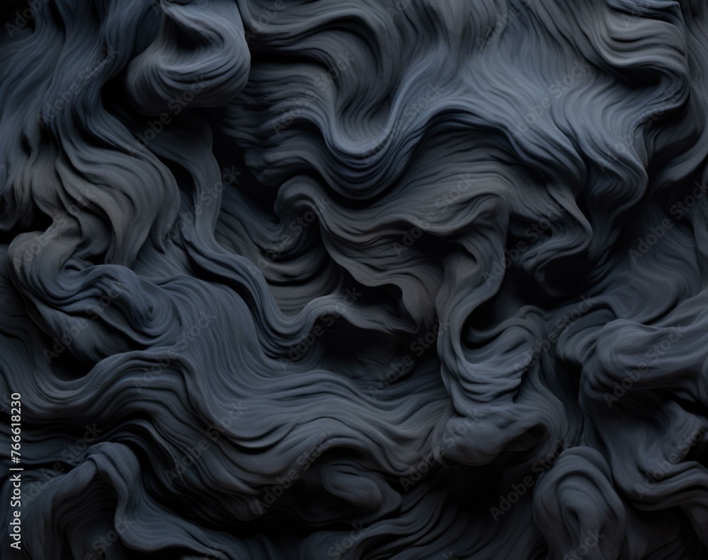 Poster a close up of a black and gray wavy pattern. generative ai.