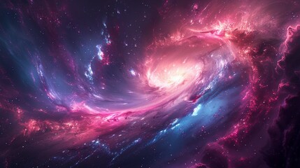 Spiral Galaxy in Space - obrazy, fototapety, plakaty