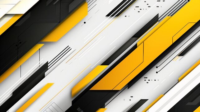 Abstract modern graphic of yellow black grey and white background. AI generated image
