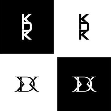 kdk lettering initial monogram logo design set