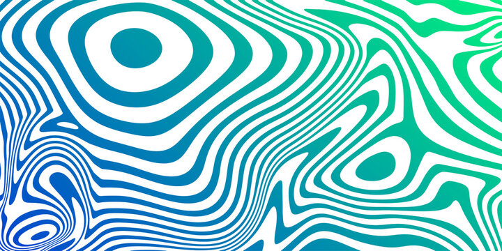 Psychedelic vortex pattern on  transparent background. Blue-green background in the style of the 60s, 70s for web design, covers, presentations