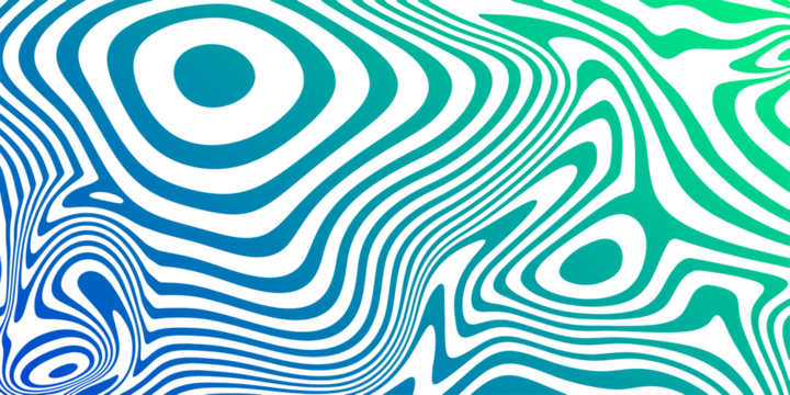 Psychedelic vortex pattern on  transparent background. Blue-green background in the style of the 60s, 70s for web design, covers, presentations - Powered by Adobe