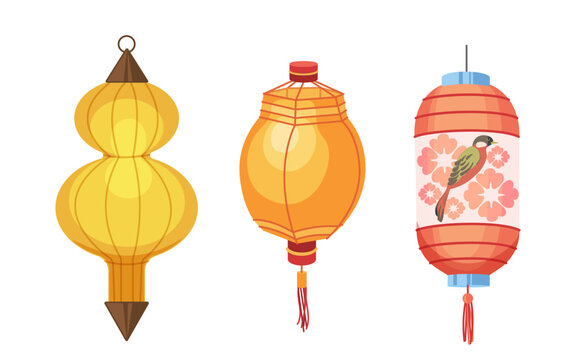 Creative glowing hanging Chinese lantern decorative new year element for festival celebration