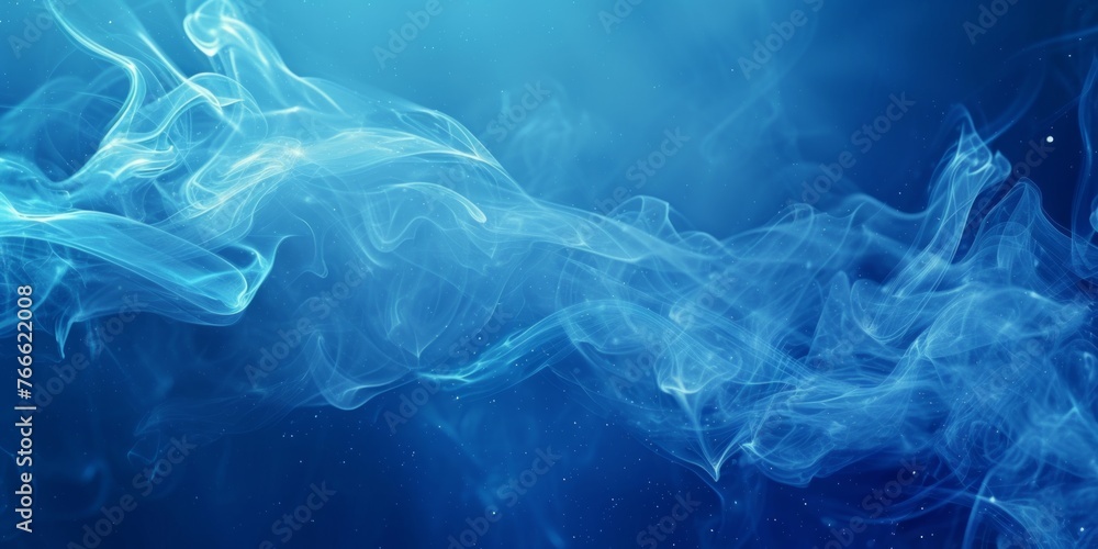 Aufkleber rhythmic movement in blue abstract art: a captivating display of dynamic shapes in varying hues of b