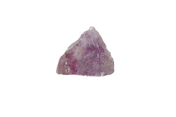 Amethyst mineral stone macro on white background