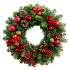 Fototapeta na wymiar christmas wreath isolated on white background. png. New year.