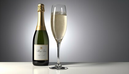 A Crystal Wine Glass With A Bottle Of Sparkling Ch Upscaled 4