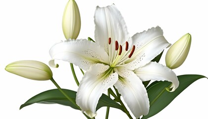 Fototapeta na wymiar Elegant White Lily Beauty Purity Floral Clipar