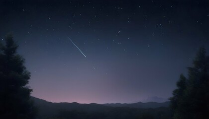 Fototapeta na wymiar Dreamy Celestial Night Sky With A Meteor Shower A