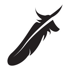 Feather icon symbol. Vector Illustration.