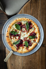 Appetizing Italian pizza, food photography, mockup, restaurant food presentation.