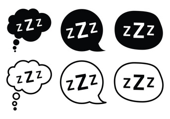 Set of sleep symbol icons. Vector Illustration.