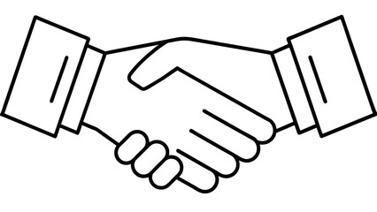 Unlocking Professionalism Business Handshake Line Icon Outline Vector Sign