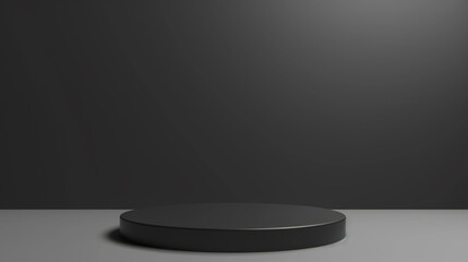 Black Dark Pedestal Podium Product Display Background Vector 3d illustration