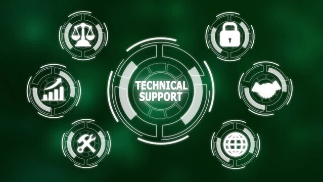 Technical support concept animation. Business, Technology, Internet and network concept.
