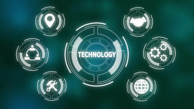 Technology computing concept animation. technology background with technology text.