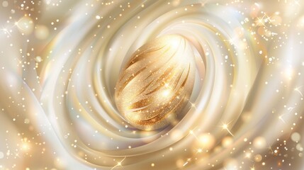 Golden Easter Egg with Waves of Gold and Bronze