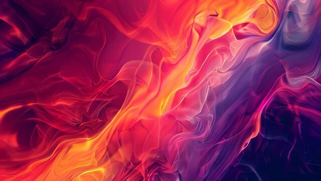 Abstract background of acrylic paint in red, orange and blue colors.