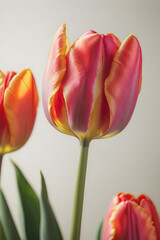 Petal Perfection: A Close-Up of a Blooming Tulip. generative AI