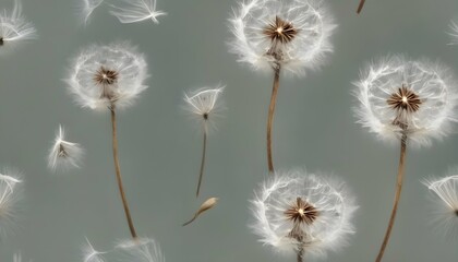 Dandelion Seeds Delicate Ethereal Floating Whi