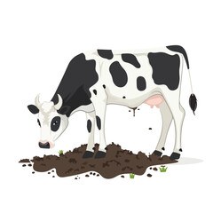 Cow shit. Organic manure. flat vector illustration