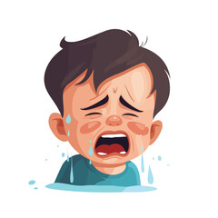 Crying Baby flat vector illustration isolated white