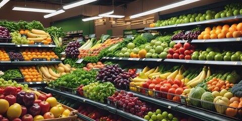 A Vibrant Harvest: Fresh Produce on Display - obrazy, fototapety, plakaty