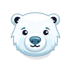 Cute baby arctic polar bear face logo vector illust