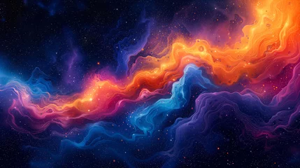 Foto op Canvas Abstract cosmic illustration with colorful paints. © Andrii