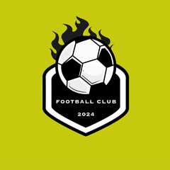 Obraz premium The football club logo depicts a ball and fire which symbolizes courage and invincibility