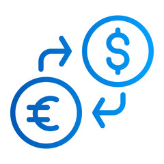 This is the Exchange icon from the Finance icon collection with an outline gradient style