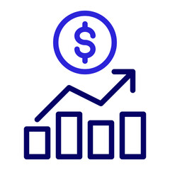 This is the Growth icon from the Finance icon collection with an outline color style