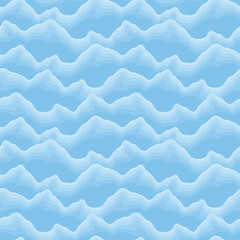 Seamless pattern with waves - hand drawn vector illustration.