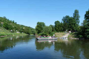 Saalefähre im Blütengrund Gross Jena an der Unstrut bei Naumburg an der Saale