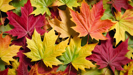 Naklejka na ściany i meble Autumn's Tapestry: A Macro Look at Maple Leaf Texture. generative AI