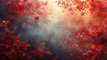Fotobehang autumn leaves background with copy space © PNG WORLD