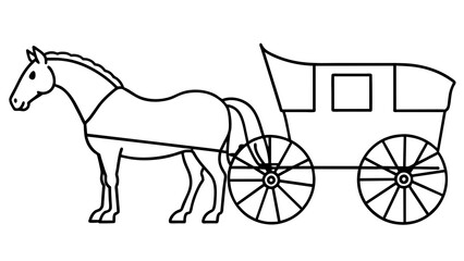 Vintage Charm Horse and Carriage Vector Illustration