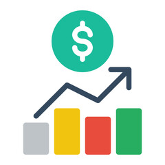 This is the Growth icon from the Finance icon collection with an color style