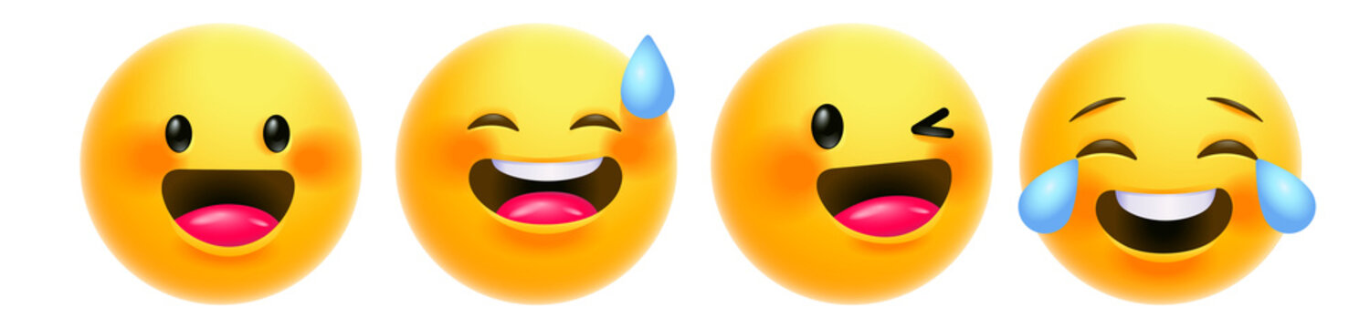 3d render of a happy emoji faces