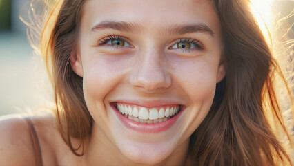 Confident Smile: A Portrait of Genuine Happiness. generative AI