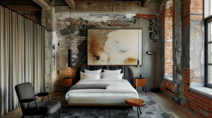 Cozy Escape: Boutique Hotel's Warm Brick Wall Interior