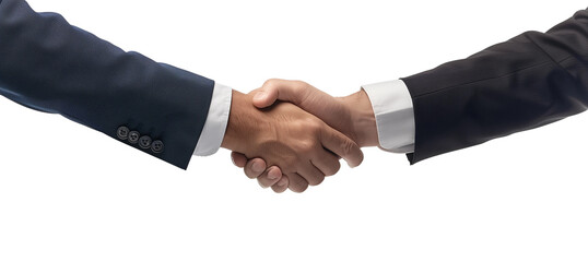 Businessmen handshake on transparent background