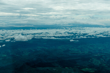 The beautiful nature in Brazilian lands seen from the top of an airplane, in aerial photographs