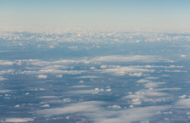 Fototapeta na wymiar Aerial photography. Europe. Moldova, view from the airplane window. Winter panorama.
