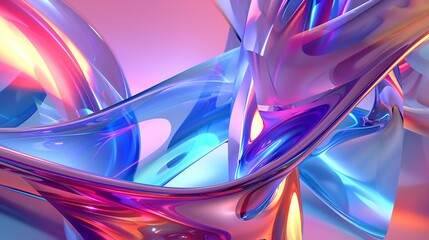3D render of abstract glass shapes.