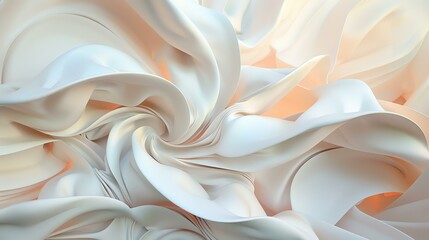 Soft and smooth white silk or satin fabric. Abstract background with gentle waves and folds.