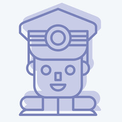 Icon Commandant. related to Military symbol. two tone style. simple design editable. simple illustration