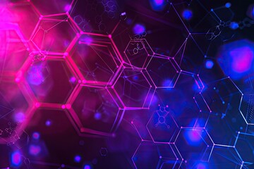 Obraz na płótnie Canvas Modern futuristic background of the scientific hexagonal, Virtual abstract background with particle, molecule structure for medical, technology, chemistry, science. Social network concept